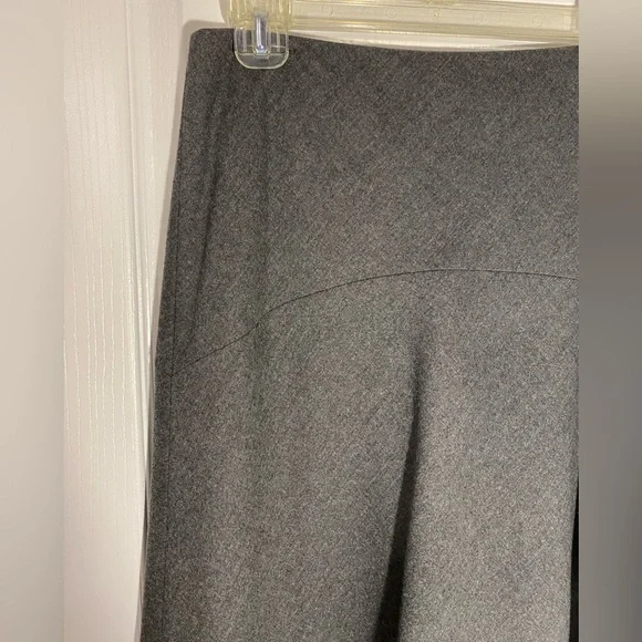 Talbots Drop Waist Fit & Flare Stretch Wool Skirt Gray Petite 4 - Picture 2 of 5